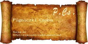 Pigniczki Csaba névjegykártya