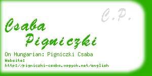 csaba pigniczki business card